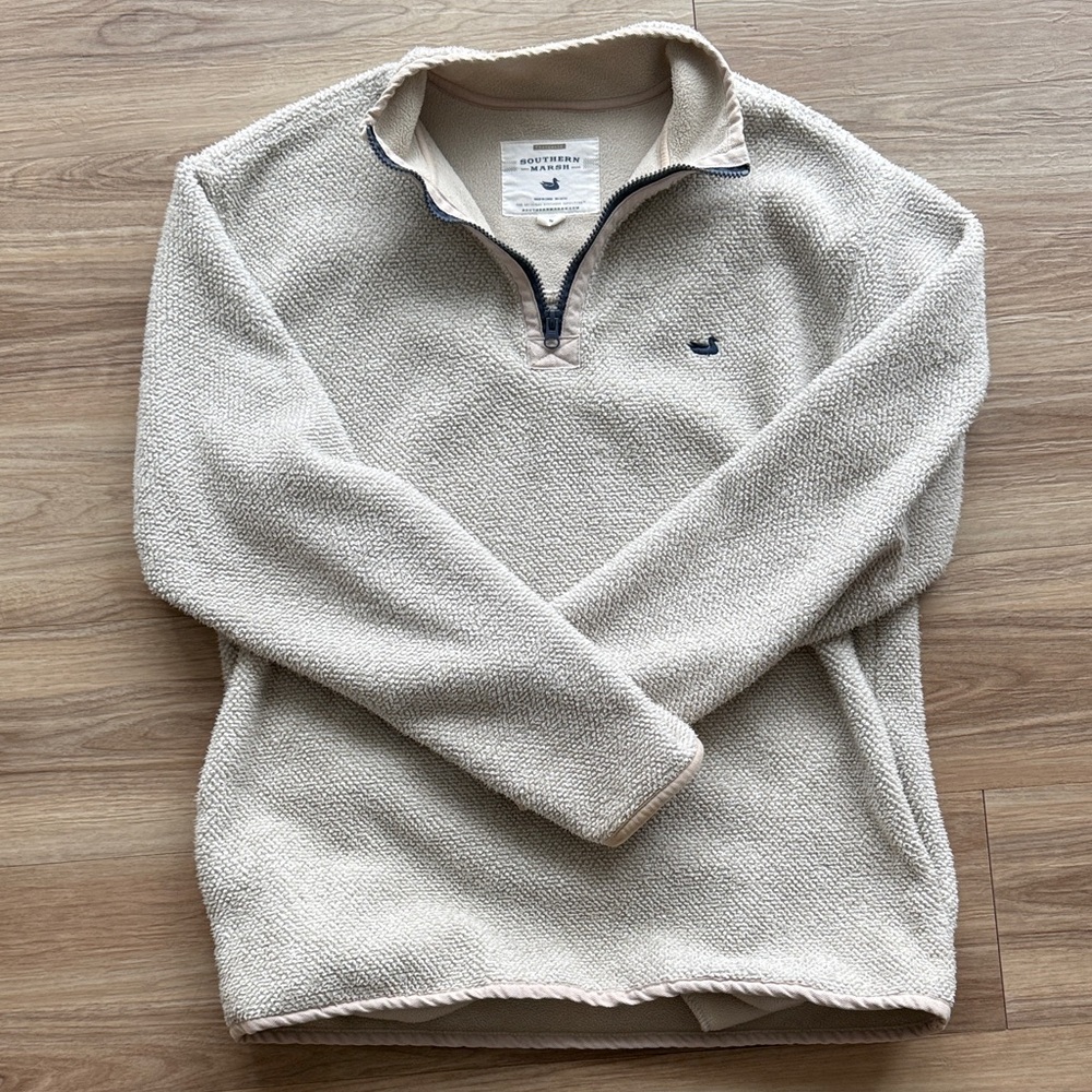 Southern Marsh Men's Beige Quarter Zip